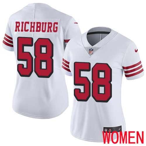 San Francisco 49ers Limited White Women Weston Richburg NFL Jersey 58 Rush Vapor Untouchable